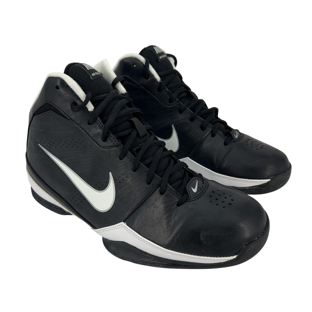 Nike Air Quick Handle Shoes Mens Size 8.5 Basketball 472633-001 Leather Black